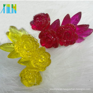 High flatback clear jelly neon effect resin flower 25mm*45mm